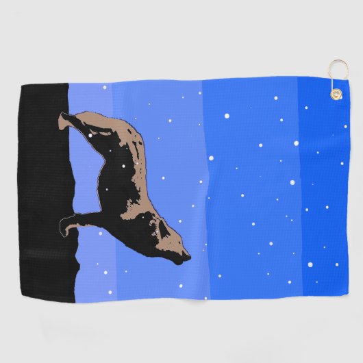 Howling Wolf in Winter - Oorspronkelijke Wilde Kun Golfhanddoek (Horizontaal)