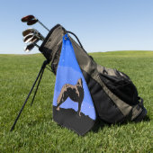 Howling Wolf in Winter - Oorspronkelijke Wilde Kun Golfhanddoek (Groen)