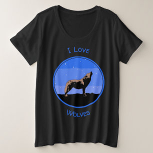 Howling Wolf in Winter - Oorspronkelijke Wilde Kun Grote Maat T-shirt