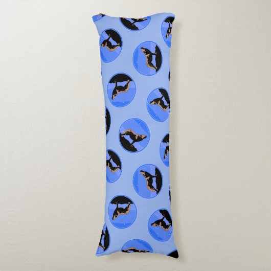 Howling Wolf in Winter - Oorspronkelijke Wilde Kun Lichaamskussen (Voorkant Verticaal)