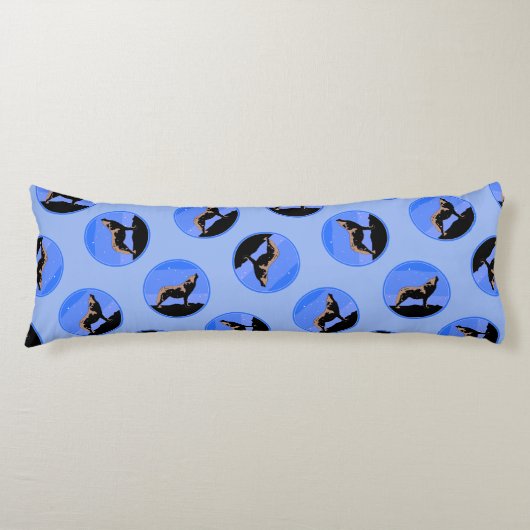 Howling Wolf in Winter - Oorspronkelijke Wilde Kun Lichaamskussen (Voorkant)