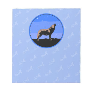 Howling Wolf in Winter - Oorspronkelijke Wilde Kun Notitieblok