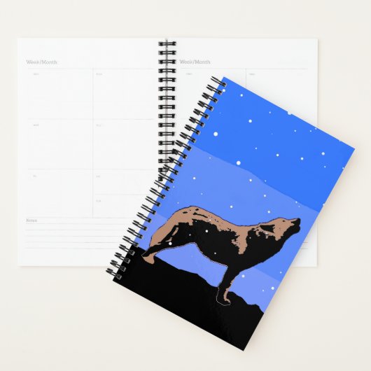 Howling Wolf in Winter - Oorspronkelijke Wilde Kun Planner (Display)