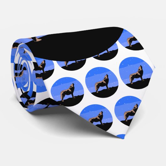 Howling Wolf in Winter - Oorspronkelijke Wilde Kun Stropdas (Opgerold)