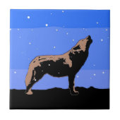 Howling Wolf in Winter - Oorspronkelijke Wilde Kun Tegeltje (Voorkant)