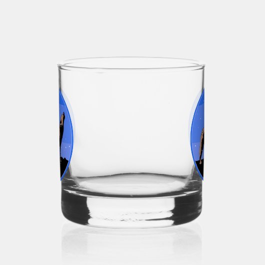 Howling Wolf in Winter - Oorspronkelijke Wilde Kun Whisky Glas (Rechts)