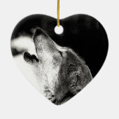 Howling Wolf Keramisch Ornament (Achterkant)