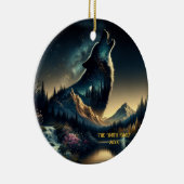 Howling Wolf Keramisch Ornament (Rechts)