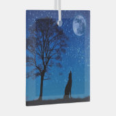 Howling Wolf Metal Ornament (Voorkant Rechts)