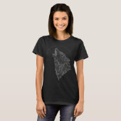 Howling Wolf Moon Mandala Occult Wolf T-shirt (Voorkant volledig)