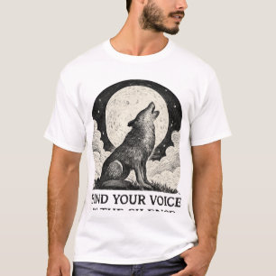 Howling Wolf Moon - Vind je stem kunst T-shirt