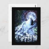 Howling Wolf Moon Wolves Winter Briefkaart (Voorkant / Achterkant)