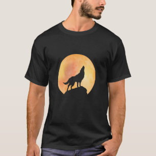 Howling Wolf naar de maan wilde dierenwolven T-shirt