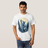 Howling Wolf onder maanlicht T-shirt (Voorkant volledig)