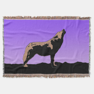 Howling Wolf op zonsondergang - Originele Wilde Ku Deken