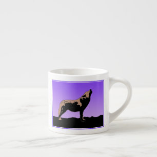 Howling Wolf op zonsondergang - Originele Wilde Ku Espresso Kop