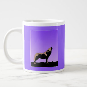 Howling Wolf op zonsondergang - Originele Wilde Ku Extra Grote Beker