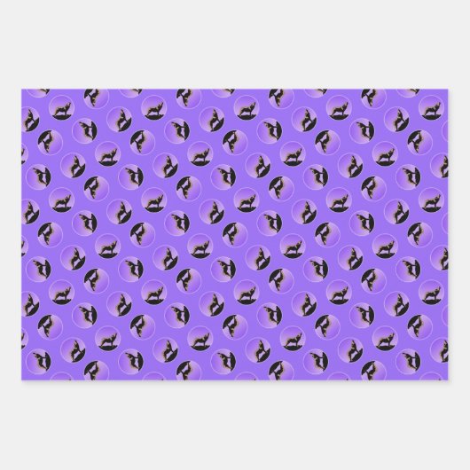 Howling Wolf op zonsondergang - Originele Wilde Ku Inpakpapier Vel (Voorkant)