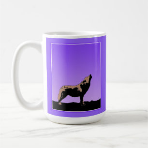 Howling Wolf op zonsondergang - Originele Wilde Ku Koffiemok