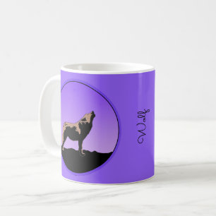 Howling Wolf op zonsondergang - Originele Wilde Ku Koffiemok