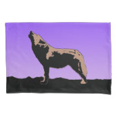 Howling Wolf op zonsondergang - Originele Wilde Ku Kussensloop (Voorkant)