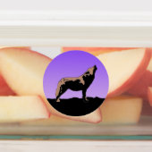 Howling Wolf op zonsondergang - Originele Wilde Ku Labels (Aangebracht)