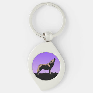 Howling Wolf op zonsondergang - Originele Wilde Ku Sleutelhanger
