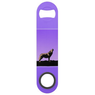 Howling Wolf op zonsondergang - Originele Wilde Ku Speed Flessenopener