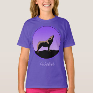 Howling Wolf op zonsondergang - Originele Wilde Ku T-shirt