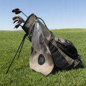 Howling Wolf Photo Monogramme Golf Serviette (Vert)