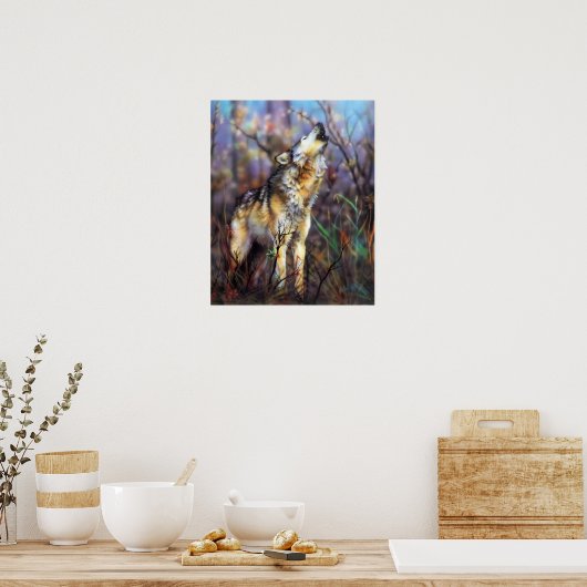 Howling Wolf Poster (Keuken)