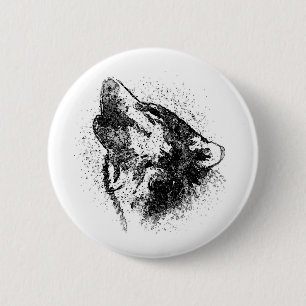 Howling Wolf Ronde Button 5,7 Cm