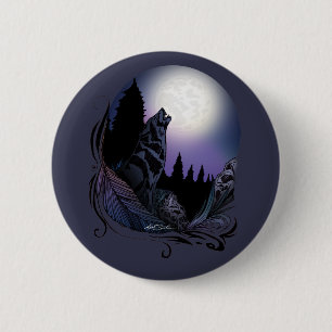 Howling Wolf Ronde Button 5,7 Cm