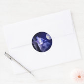 Howling Wolf Ronde Sticker (Envelop)