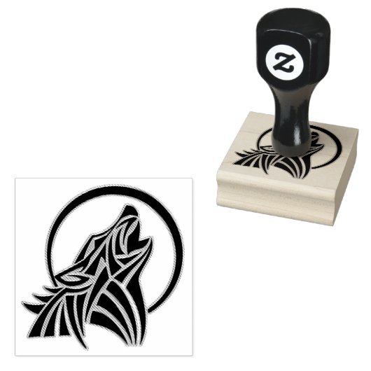Howling Wolf Rubberstempel (Gestempeld)