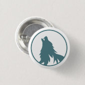 Howling Wolf Silhouette Button Pin (Voorkant /achterkant)