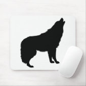 Howling Wolf Silhouette Muismat (Met muis)