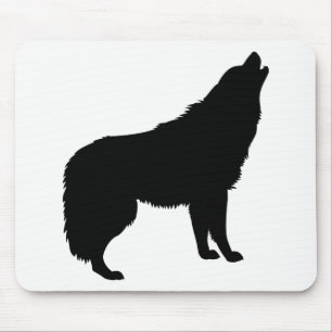 Howling Wolf Silhouette Muismat