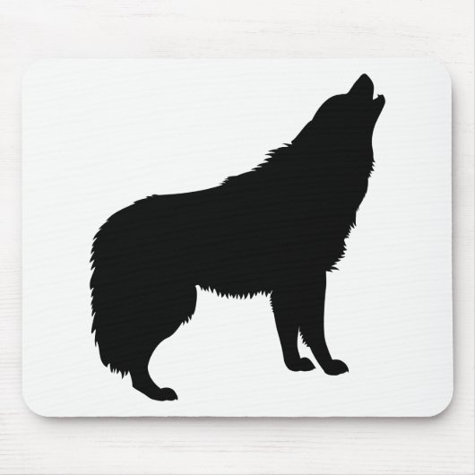Howling Wolf Silhouette Muismat (Voorkant)