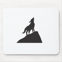 Howling Wolf Silhouette Muismat