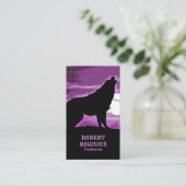 Howling Wolf Silhouette Sunset CGA1 Visitekaartje (Staand voorkant)