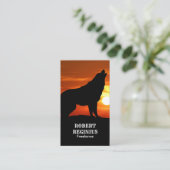 Howling Wolf Silhouette Sunset Visitekaartje (Staand voorkant)
