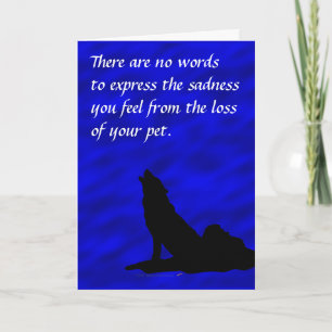 Howling Wolf Silhouette Sympathie voor het verlies Kaart