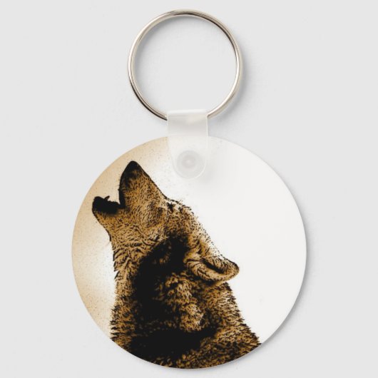 Howling Wolf Sleutelhanger (Voorkant)