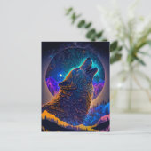 Howling Wolf Surreal Fantasy Briefkaart (Staand voorkant)