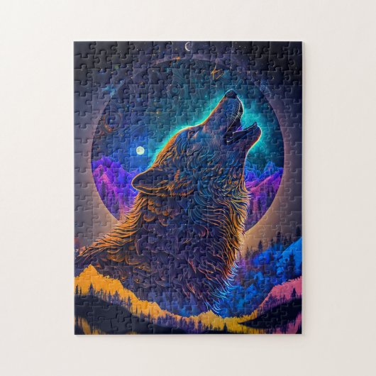 Howling Wolf Surreal Fantasy Legpuzzel (Verticaal)
