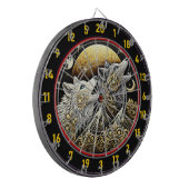 Howling Wolf symboliseert kracht en wilde vrijheid Dartbord (Voorkant Links)