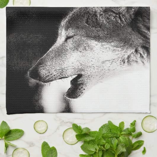 Howling Wolf Theedoek (Gevouwen)