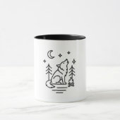 Howling Wolf Under the Moon Coffee Mug (Centre)