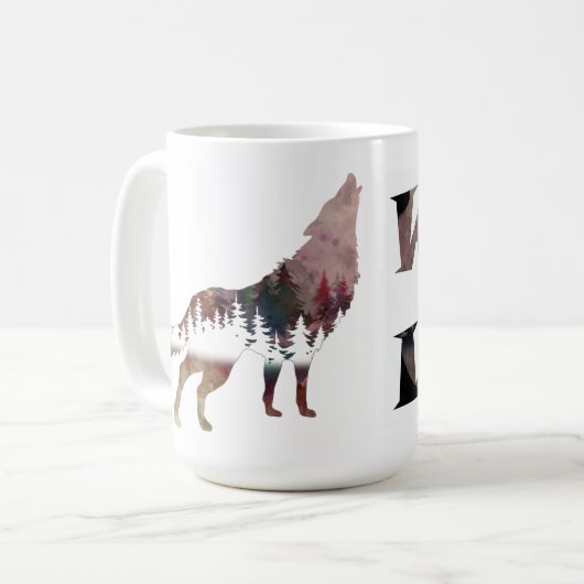 Howling Wolf Waterverf Wildlife Mok (Voorkant links)